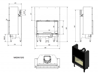 wkład kominkowy NADIA 12 gilotyna