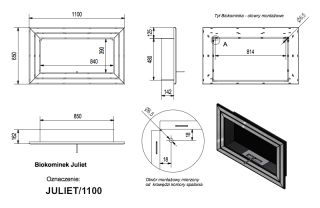 biokominek JULIET 1100 z certyfikatem TÜV