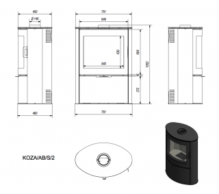 Wymiary KOZA AB S/2