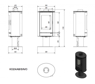 piec wolnostojący KOZA AB S/N/O/DR