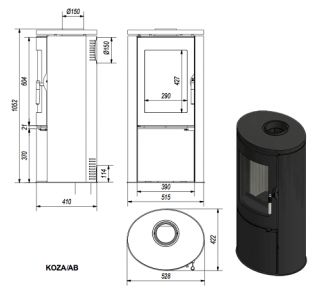 Piec wolnostojący KOZA AB